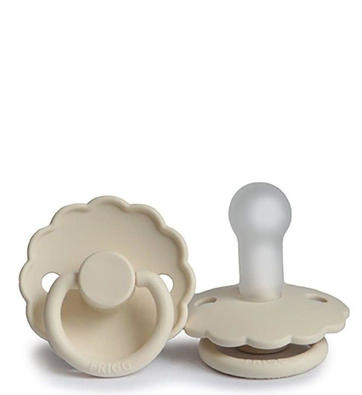 Chupeta redonda silicone daisy cream