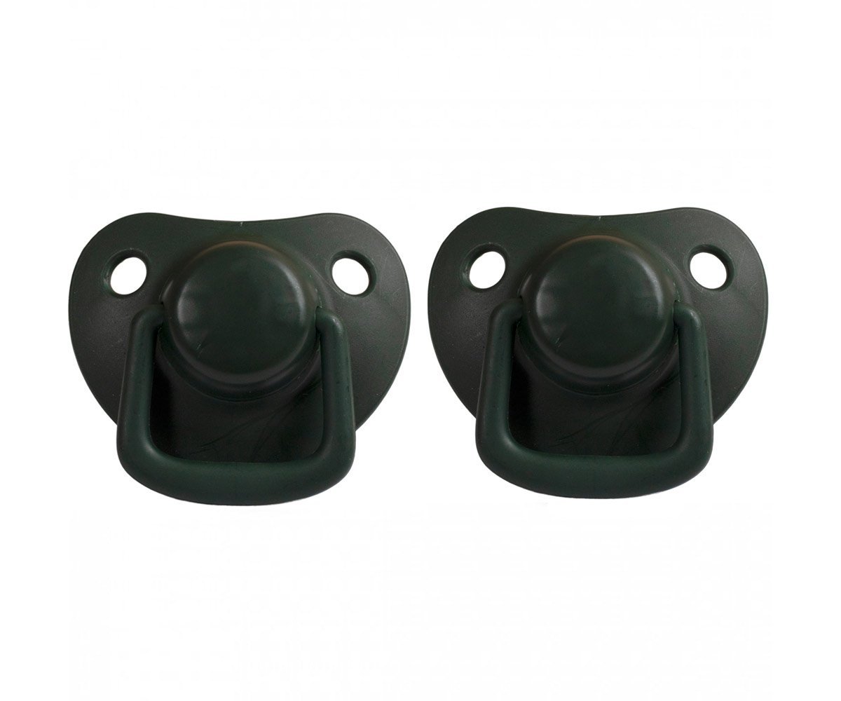 2 chupetas simétricas silicone dark green