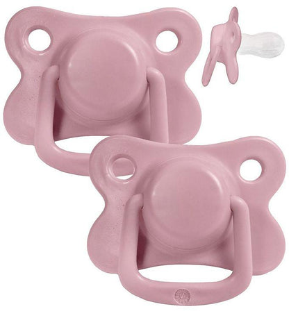 2 chupetas simétricas silicone dusty rose