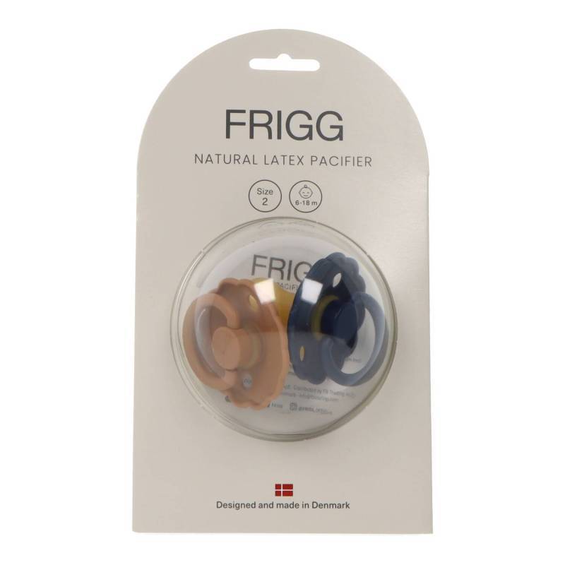 2 chupetas redondas SILICONE daisy FRIGG cappuccino | navy