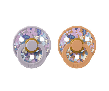 2 chupetas redondas BIBS x Liberty Colour June Blossom | Pumpkin mix