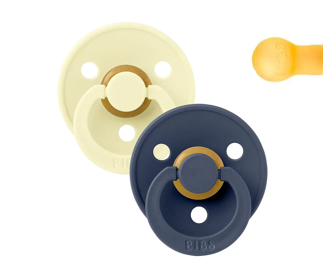 2 chupetas redondas BIBS Colour luna | deep space