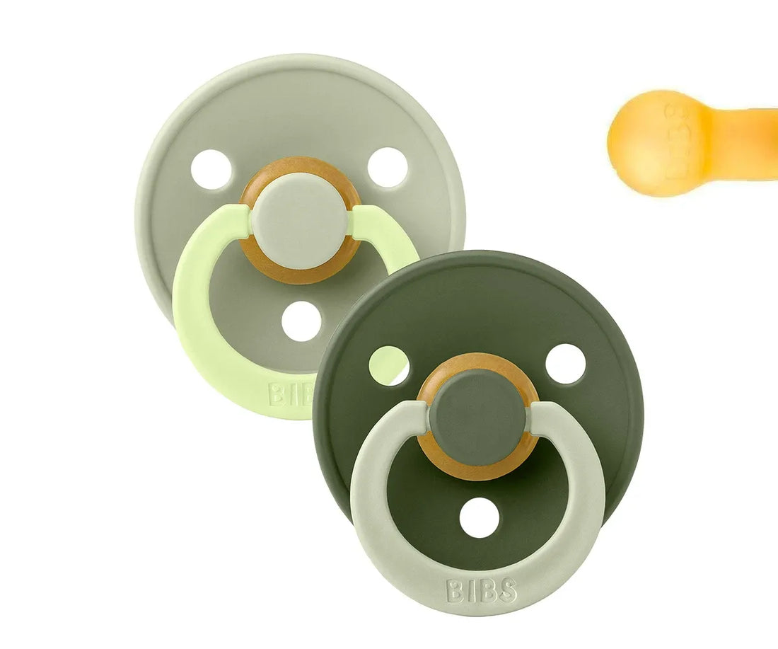 2 chupetas redondas BIBS Studio Colour Fusion Sage Hunter Green