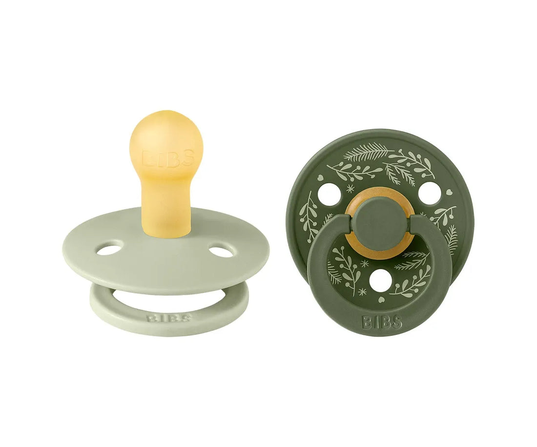 2 chupetas redondas BIBS Colour Natal leaf sage | hunter green