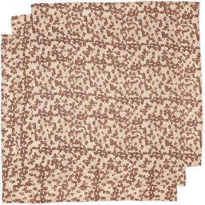 3 pack muslin cloth - winter leaves dark red Konges sløjd Muslin Konges sløjd 