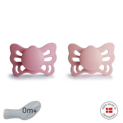 2 chupetas anatómicas Butterfly cedar | baby pink SILICONE Frigg