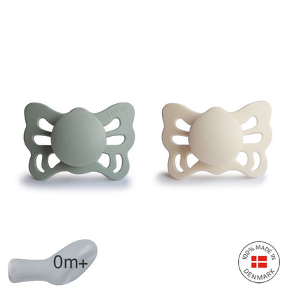 2 chupetas anatómicas Butterfly cream | sage SILICONE Frigg