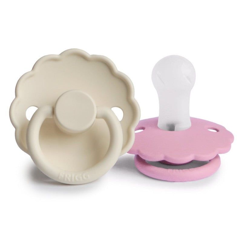 2 chupetas redondas SILICONE daisy FRIGG daisy cream | lupine