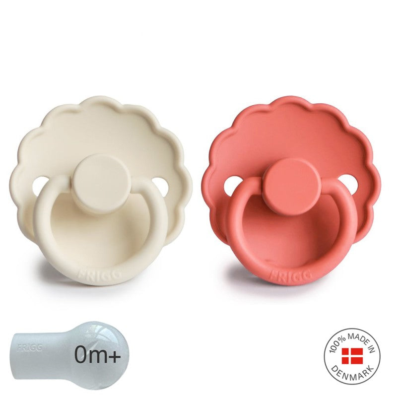 2 chupetas redondas SILICONE daisy cream | poppy