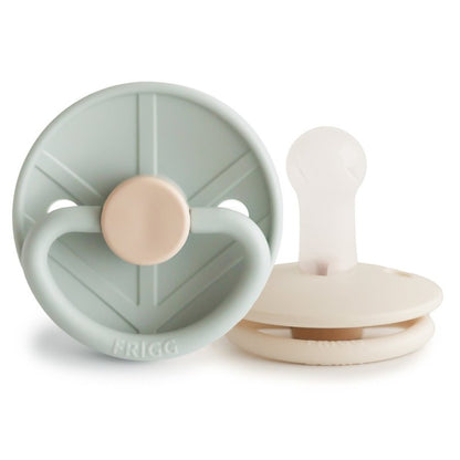 2 chupetas redondas silicone little viking sage | cream