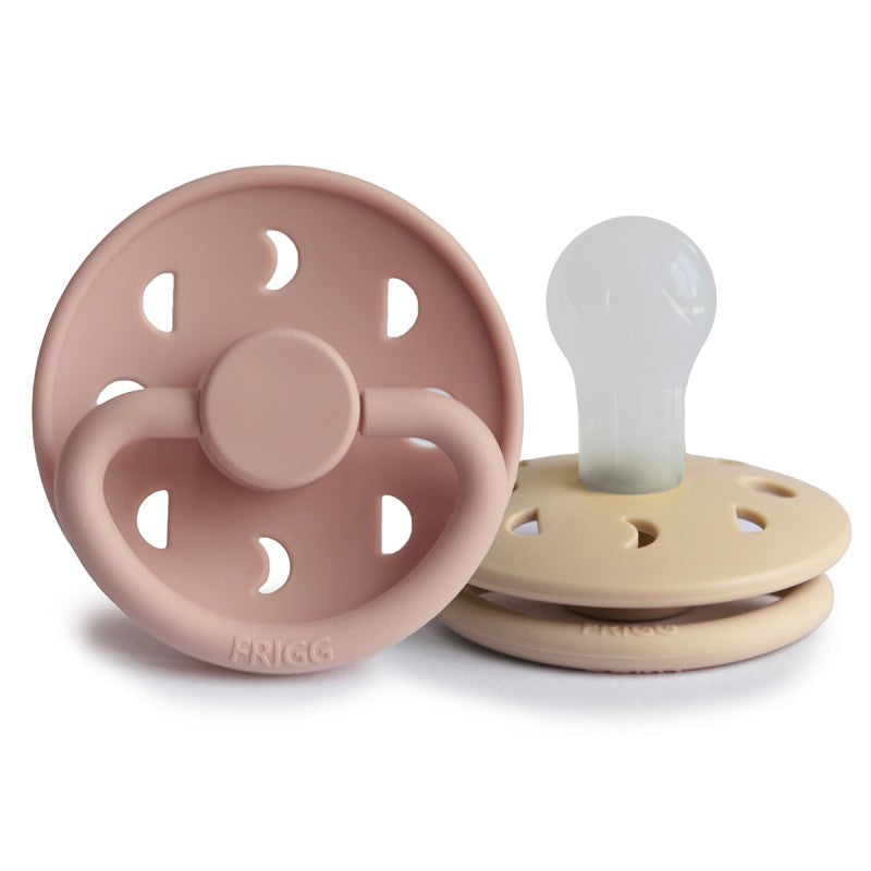 2 chupetas redondas SILICONE moon phase blush | croissant