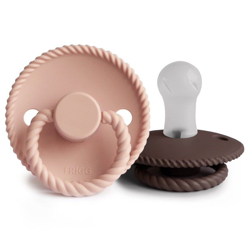 2 chupetas rope redondas SILICONE blush | cocoa