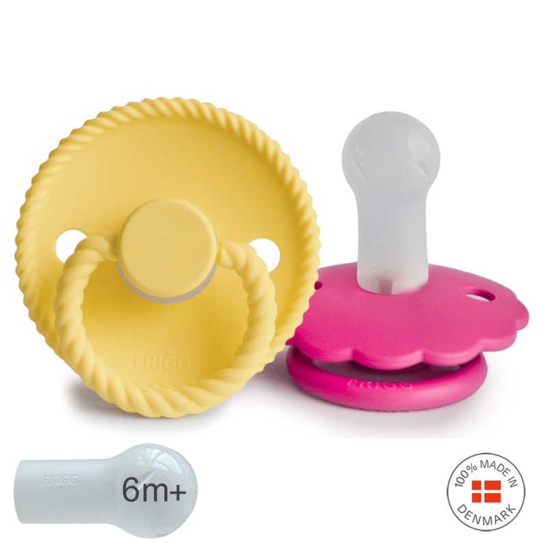 2 chupetas rope + daisy redondas SILICONE sunflower | fuchsia