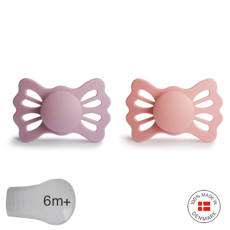 2 chupetas simétricas Lucky SILICONE primrose | pretty pink