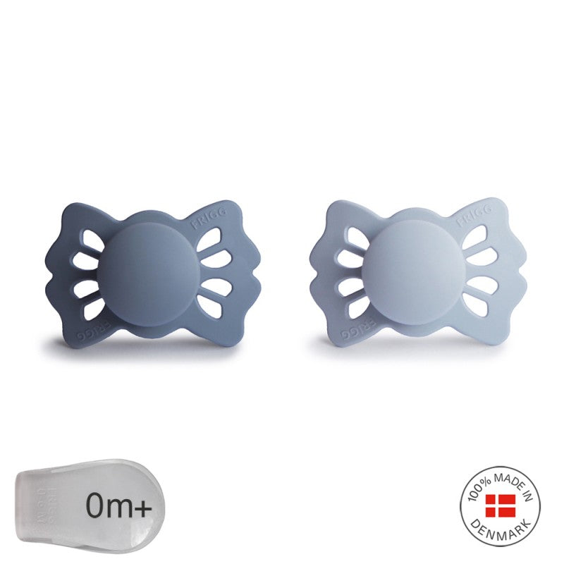 2 chupetas simétricas Lucky SILICONE slate | powder blue