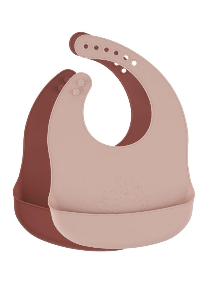 2-pack silicone baby bib blush canyon Lille Vilde bib LIlle Vilde 