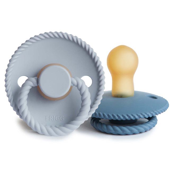 2-pack rope pacifier ocean view/powder blue FRIGG Pacifier FRIGG 0-6M 