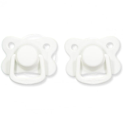 2 chupetas simétricas silicone branco